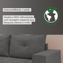 Ver imagem 7 de Sofá Fixo 5 Lugares Dunas 2,20m Veludo Cinza