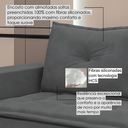 Ver imagem 5 de Sofá Fixo 5 Lugares Dunas 2,20m Veludo Cinza