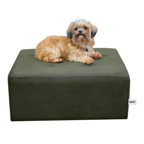 Cama Box Para Cachorro e Pet Quadrado Confortável Luna Veludo Light Cinza Light Matrix