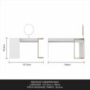 Ver imagem 2 de Escrivaninha Penteadeira em L com Espelho Mavi Dourado/branco - M.a Dourado/branco