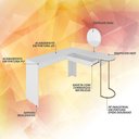 Ver imagem 7 de Escrivaninha Penteadeira em L com Espelho Mavi Dourado/branco - M.a Dourado/branco