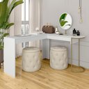 Ver imagem 3 de Escrivaninha Penteadeira em L com Espelho Mavi Dourado/branco - M.a Dourado/branco