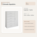 Ver imagem 4 de Cômoda Sapateira 6 Gavetas e 1 Porta Branco Formimóveis