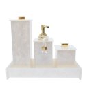 Ver imagem 1 de Kit Lavabo com 4 Peças Elegance Acrílico Pérola com Dourado