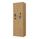 Ver imagem 2 de Guarda-roupa Infantil 62cm 2 Portas com Vidro e 2 Gavetas Pirulito Multimóveis Mp4466 Madeirado