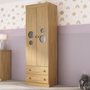 Ver imagem 1 de Guarda-roupa Infantil 62cm 2 Portas com Vidro e 2 Gavetas Pirulito Multimóveis Mp4466 Madeirado