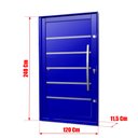 Ver imagem 4 de Porta Pivotante Alumínio Lambril Premium c/Pux.Dir. Elite Azul 240x120 Brimak