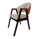 Ver imagem 2 de Kit 2 Cadeiras de Jantar Madeira Maciça Castanho Helen Linho Bege Compose Facto Ocre