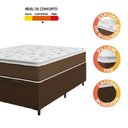 Ver imagem 3 de Cama Box Baú Casal Colchão Molas Ensacadas Pillow Top Martino 138X188X66Cm Marrom/Branco