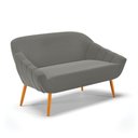 Ver imagem 3 de Kit 01 Namoradeira 02 Lugares e 02 Poltronas Giratória Giovana Suede Grafite Base Madeira MM30 - D
