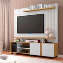 Ver imagem 1 de Estante Home Valência com 2 Portas e Painel para TV até 55 Polegadas Permóbili Off White/Nature