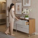 Ver imagem 2 de Cômoda 6 Gavetas Altis 178 cm - Off White Fosco c/ Canella - Champanhe