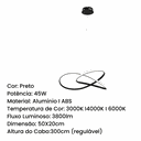 Ver imagem 3 de Lustres Pendente Metal Led Integrada Moderno Sala de Estar