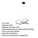 Ver imagem 3 de Lustres Pendente Metal Led Integrada Moderno Sala de Estar