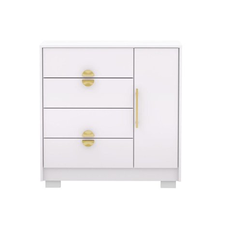 Cômoda Sapateira 4 Gavetas 1 Porta Ilha Bela Branco - Vila Rica