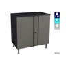 Gabinete Lavanderia Multibox 2 Portas c/ Chave Preto/Cinza - Telasul - 3