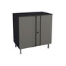 Gabinete Lavanderia Multibox 2 Portas c/ Chave Preto/Cinza - Telasul - 1