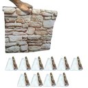 Ver imagem 1 de Papel de Parede Vinilico Kit 11 Uni Adesivo Pedra Rolo Lavavel