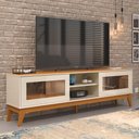 Ver imagem 2 de Rack para Tv até 65 Polegadas Bela 2 Portas Vidro Deslisante Reflecta 180cm -via Nossa - Off e Cedro