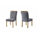 Ver imagem 3 de Conjunto Sala de Jantar Rubi Mesa Quadrada 135cm e 6 Cadeiras Madeira Maciça Veludo Móveis Mundial