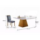 Ver imagem 7 de Conjunto Sala de Jantar Rubi Mesa Quadrada 135cm e 6 Cadeiras Madeira Maciça Veludo Móveis Mundial