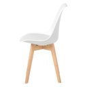 Ver imagem 2 de Conjunto C/5 Cadeiras Charles Eames Leda Saariem Design Wood Estofada Base Madeira - Branca