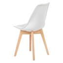 Ver imagem 6 de Conjunto C/5 Cadeiras Charles Eames Leda Saariem Design Wood Estofada Base Madeira - Branca