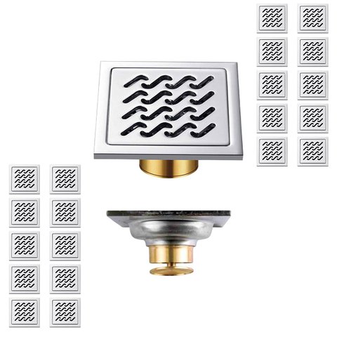 Ralo Inox 10x10 Banheiro Kit 20 Uni Anti Odor Anti Inseto Lavabo Quintal Higienico Lavanderia Durave