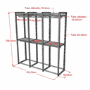 Ver imagem 2 de Conjunto Estante Com Prateleira De Cremalheira Central Com 6 Cabideiros Comac - Preto