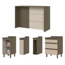 Ver imagem 3 de Bancada de Cozinha Kit Ilha Gourmet Condi Connect 2 Portas 3 Gavetas Ripado Duna/cristal - Henn