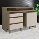 Ver imagem 1 de Bancada de Cozinha Kit Ilha Gourmet Condi Connect 2 Portas 3 Gavetas Ripado Duna/cristal - Henn