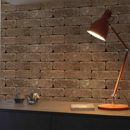 Papel de Parede Tijolos de Pedra Marrom-60x300cm - 1