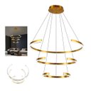 Ver imagem 1 de Lustre Luminaria Led 3 Aneis Arco Pendente Luxo Perfil 94W Decoraçao Sala de Estar Quarto Recepçao S