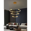 Ver imagem 2 de Lustre Luminaria Led 3 Aneis Arco Pendente Luxo Perfil 94W Decoraçao Sala de Estar Quarto Recepçao S