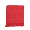 Ver imagem 1 de Manta Xale Rubi 1,70m X 1,40m com Franja para Sofá Cama 100% Algodão 01 Peça - Vermelho