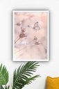 Ver imagem 1 de Quadro Decorativo Borboleta Flores Bege - 70x50cm:moldura Branca
