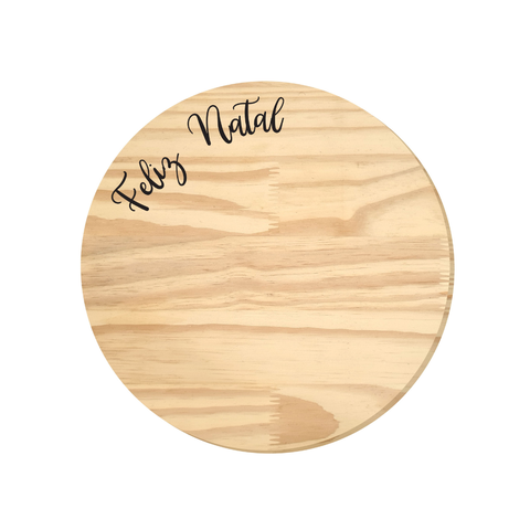 Centro de Mesa em Pinus Feliz Natal 25x25cm