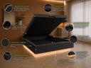 Ver imagem 3 de Cama Box Baú Casal Flutuante com LED, Encaixe para Colchão e Puxador Embutido:Preto
