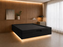 Ver imagem 2 de Cama Box Baú Casal Flutuante com LED, Encaixe para Colchão e Puxador Embutido:Preto