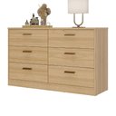 Ver imagem 2 de Cômoda para Quarto Casal 140cm X 86cm com 6 Gavetas 100% Mdf Cor:olmo