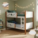 Ver imagem 2 de Beliche Infantil Solteiro Star Divaloto Móveis com 2 Colchões + Luminária Nuvem - Branco Mel