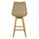 Ver imagem 5 de Kit 5 Banquetas Monty Leda Luisa Saarinen Alta Base Fixa Madeira