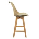 Ver imagem 4 de Kit 5 Banquetas Monty Leda Luisa Saarinen Alta Base Fixa Madeira