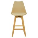 Ver imagem 3 de Kit 5 Banquetas Monty Leda Luisa Saarinen Alta Base Fixa Madeira