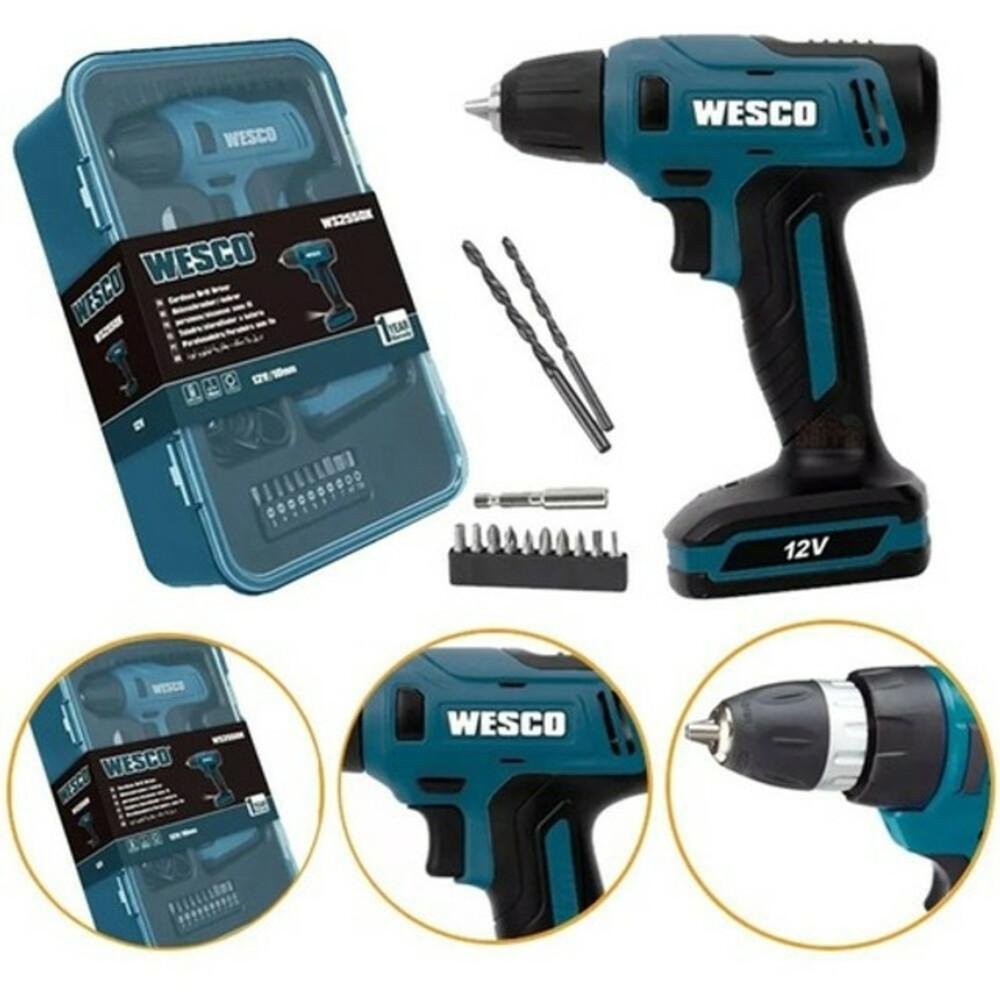 Parafusadeira e Furadeira Wesco 12V 10mm Bivolt - WS2550K | MadeiraMadeira