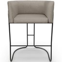 Ver imagem 3 de Kit 03 Banquetas Baixa Base de Aço Preto Betina D02 Linho Bege D-463 - Lyam Decor