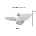 Ver imagem 3 de Ventilador de Teto Com Controle Remoto Natuvent Dahlia Led 3 Pás Madeira Freijó 3000k Branco Quente