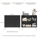 Ver imagem 3 de Gabinete Banheiro 3 Portas Retrô 90cm Multimóveis V5030 Preto/Branco