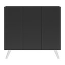 Ver imagem 6 de Gabinete Banheiro 3 Portas Retrô 90cm Multimóveis V5030 Preto/Branco