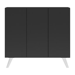 Gabinete Banheiro 3 Portas Retrô 90cm Multimóveis V5030 Preto/Branco - 6 Gabinete Banheiro 3 Portas Retrô 90cm Multimóveis V5030 Preto/Branco - 6